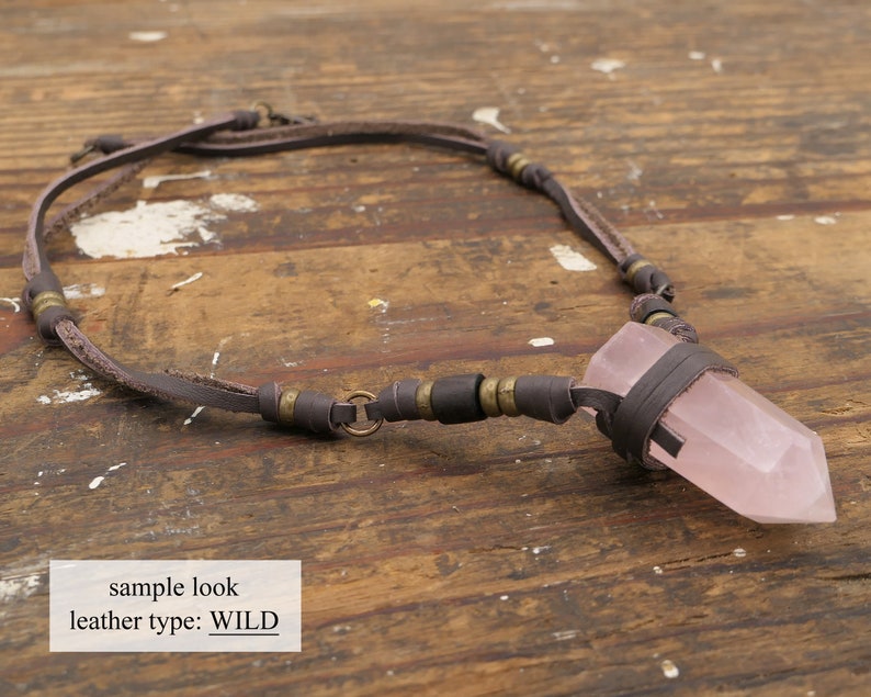 Deer Antler Tip Necklace Leather Wrapped Horn Pendant Boho Gypsy image 9