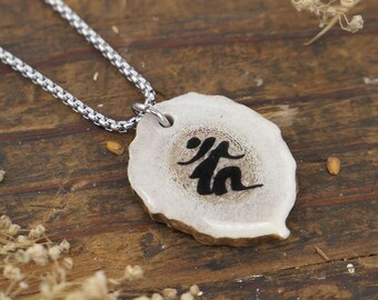 Japanese Bonji Zodiac Necklace, Sanskrit Jewelry