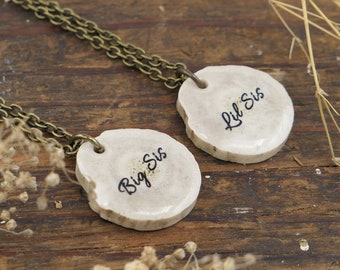 Matching Big Mid Lil Sis Mom Necklace Sister Wedding Gift