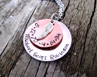 CUSTOM MEMORIAL NECKLACE - Hand Stamped Memorial Necklace, Grandma Memorial Necklace, Memorial Jewelry, Dad memorial Jewelry, Mom Memorial