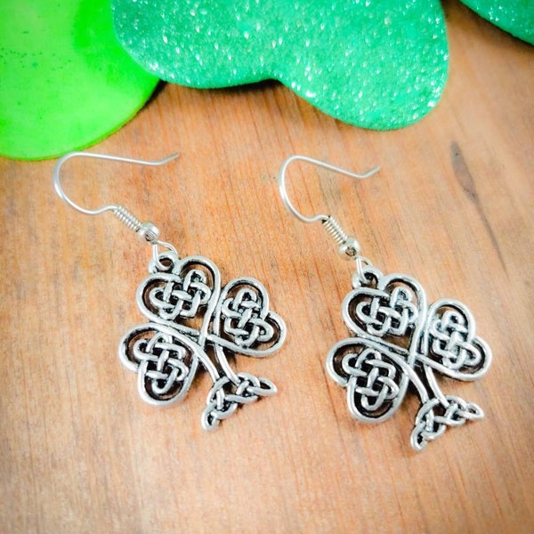 Shamrock Earrings, St. Patrick's Day Earrings, Celtic Knot Earrings, St. Patrick's Day Jewelry, Shamrock Jewelry, Celtic Knot jewelry