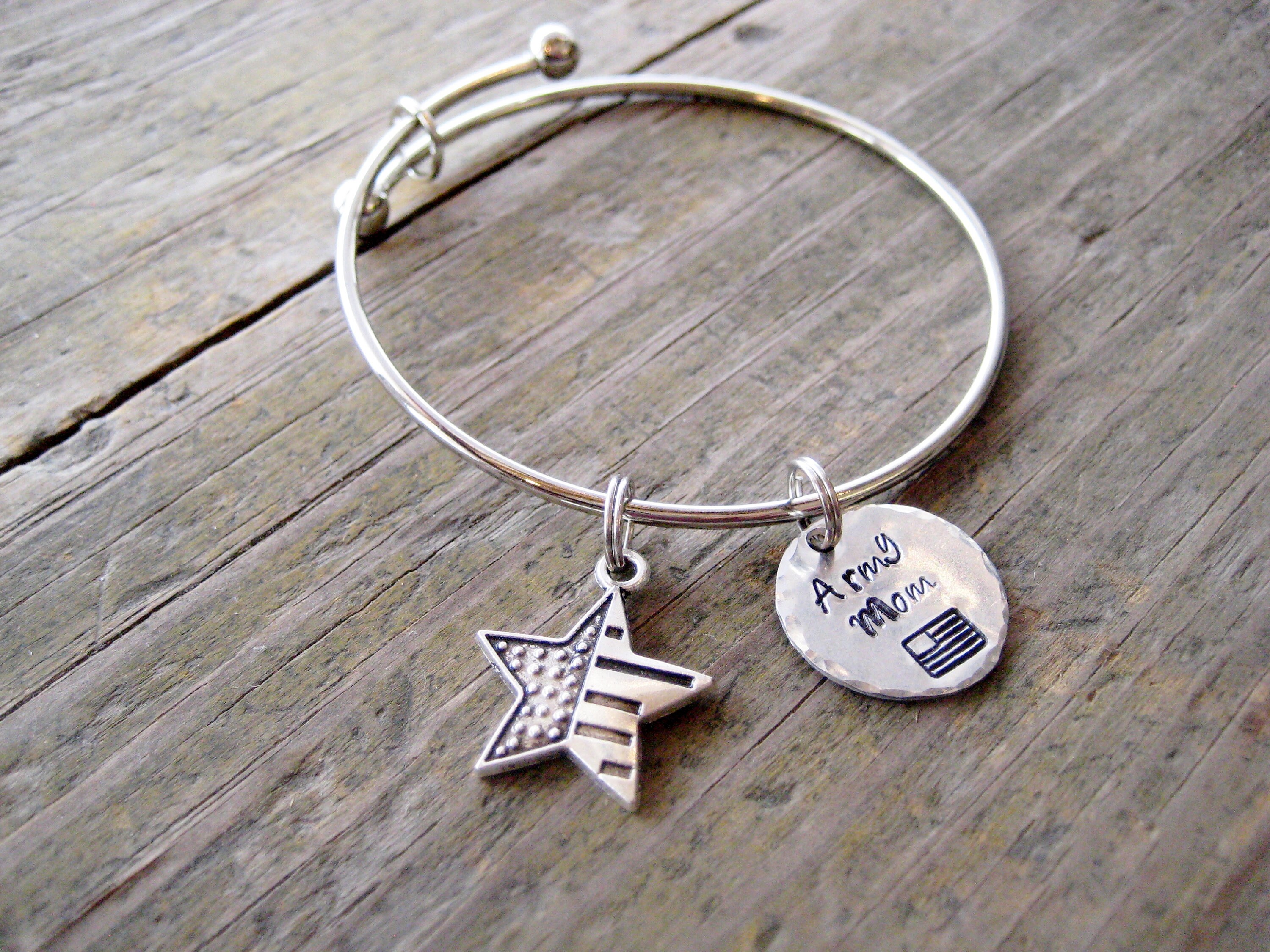 Army mom charm bracelet clearance