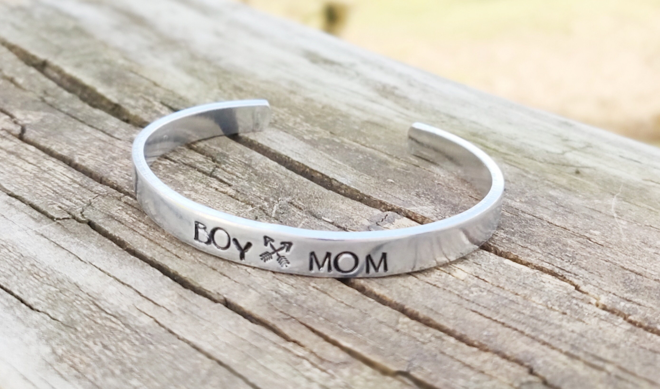 BOY MOM Cuff Bracelet Mother's Day Bracelet Mom Etsy