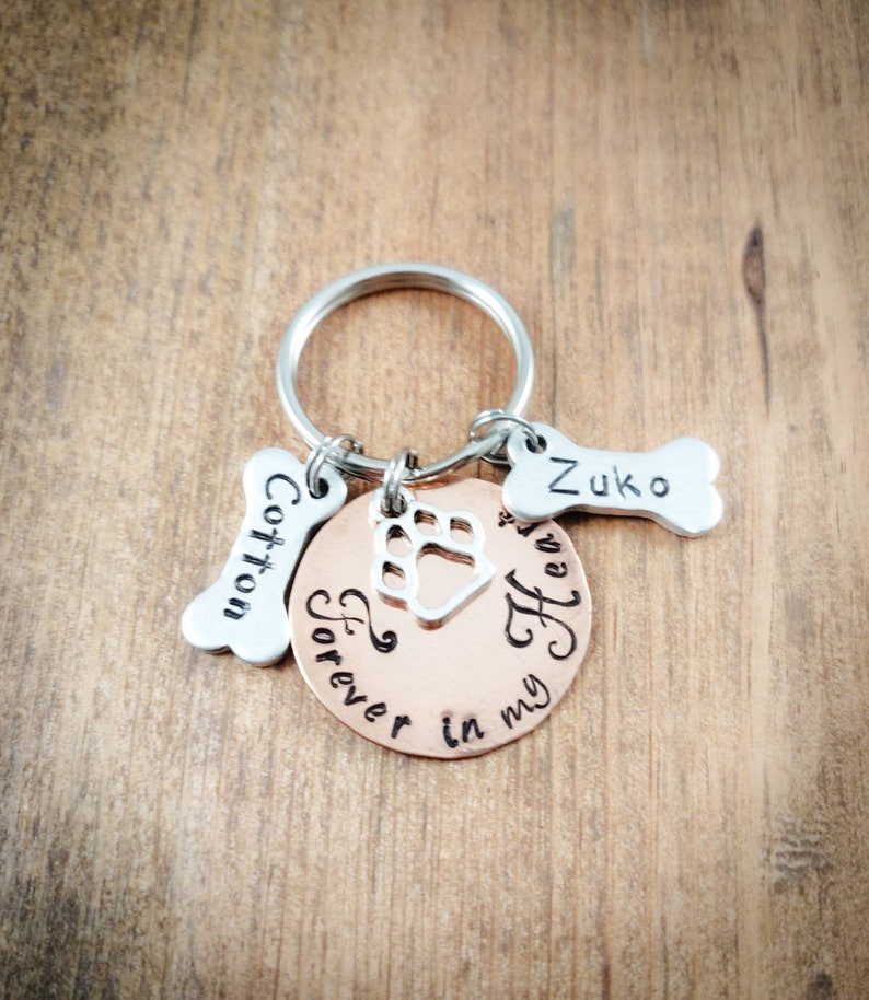 Dog Memorial Keychain Keychain With Dog Names Dog Name Etsy