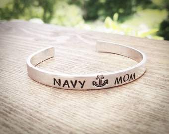 Sterling Silver Navy Mom Bracelet GS Sterling Silver Navy Mom Bracelet GS