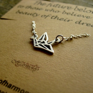 GRADUATION GIFT - Graduation Necklace, Graduation Jewelry, Gift for grad, Oragami Bird Necklace, Graduation gift for her, Inspiration Gift