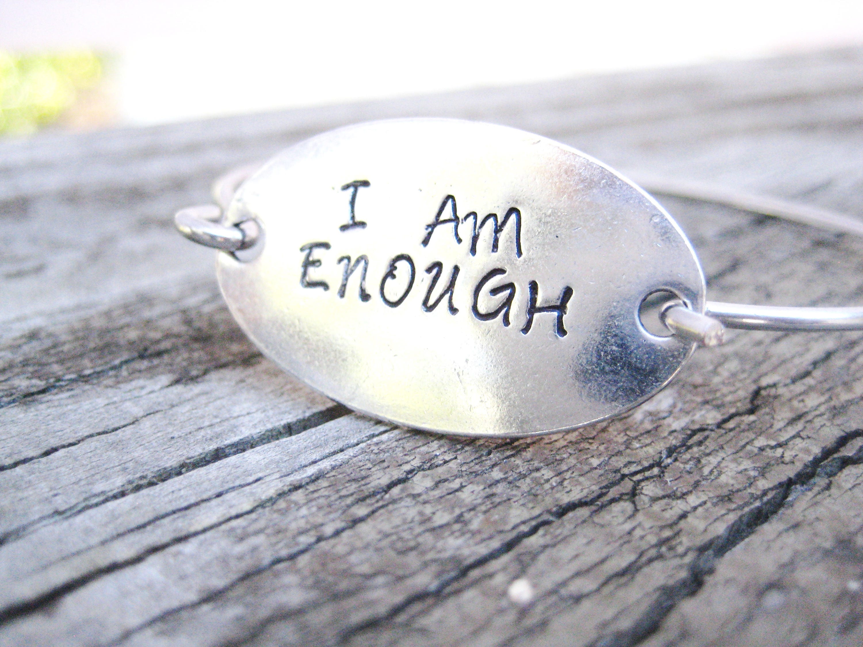 I AM ENOUGH Bracelet Inspirational bracelet Hand Stamped Etsy
