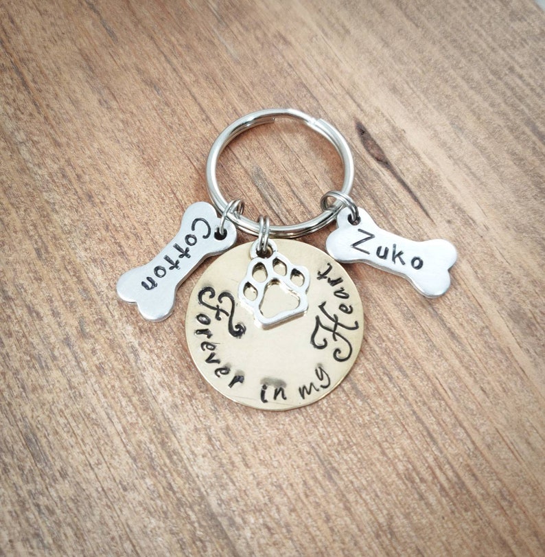 Dog Memorial Keychain Keychain With Dog Names Dog Name Etsy