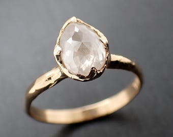 オーバルローズカットダイヤモンド婚約指輪 • 14Kイエローゴールドソリティア • アンジェリン3648によるハンドメイド