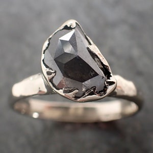 Fancy Cut Cognac Half Moon Diamond Solitaire Engagement 14k White Gold Wedding Ring byAngeline 2989
