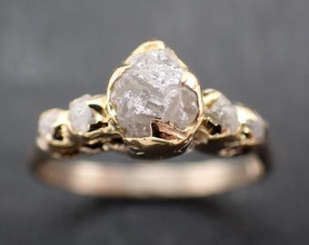 Alchemy Crown Ring • Forged from Fire & Frost • Rough Diamond in 18k Yellow and 14k White Gold • Hand Carved byAngeline 11.11