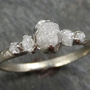 custom diamond white gold engagement ring multi stone rough gold wedding ring diamond wedding ring rough diamond ring byangeline c0280 Alter image 2