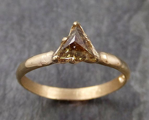 Fancy Cut Yellow gold Diamond Solitaire Engagement 14k Yellow Gold