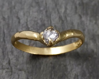 Fancy Cut Salt and Pepper Diamond Solitaire Engagement 14k - Etsy