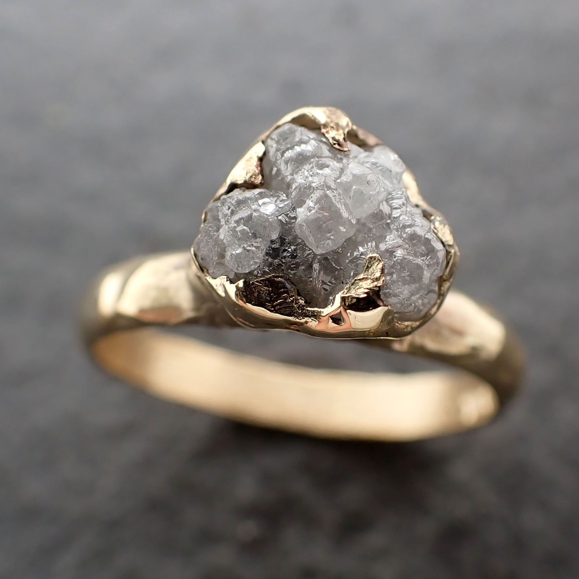 Hand Cast Raw Grey Diamond Ring