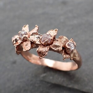 Real Flower and Pink Diamond 14k Rose gold multi stone Enchanted Garden Floral Ring byAngeline 2499 image 4
