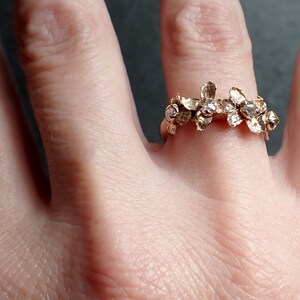 Real Flower and Pink Diamond 14k Rose gold multi stone Enchanted Garden Floral Ring byAngeline 2499 image 10