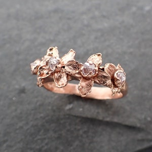 Real Flower and Pink Diamond 14k Rose gold multi stone Enchanted Garden Floral Ring byAngeline 2499 image 2