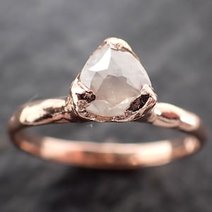 Fancy cut white Diamond Solitaire Engagement 14k Rose Gold Wedding Ring byAngeline 2781