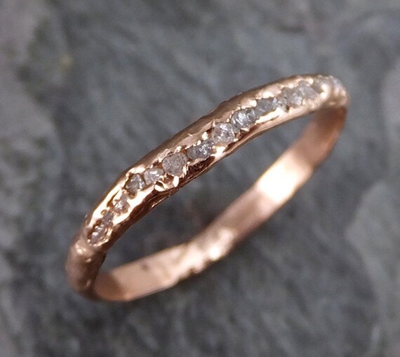 Raw 3 Diamond Engagement Ring Rough From Avello On Etsy