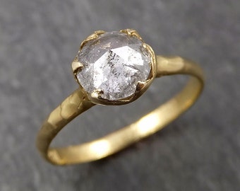 Fancy Cut Diamond Solitaire Ring Solid 18k Yellow Gold Wedding