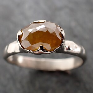 Fancy cut yellow Diamond Solitaire Engagement 14k White Gold Wedding Ring byAngeline 2835
