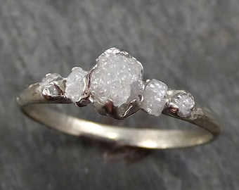 custom diamond white gold engagement ring multi stone rough gold wedding ring diamond wedding ring rough diamond ring byangeline c0280 Alter