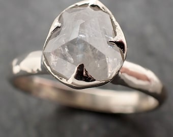 Diamond Solitaire Engagement Ring • 18k White Gold • Handmade byAngeline 2987
