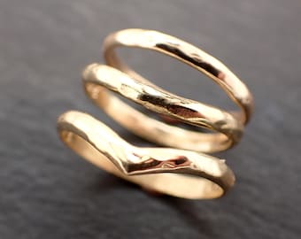 2mm Textured Gold Wedding Band • Stackable Ring, 14k/18k Gold, Sterling Silver