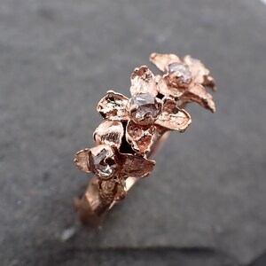 Real Flower and Pink Diamond 14k Rose gold multi stone Enchanted Garden Floral Ring byAngeline 2499 image 6