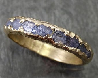 Rare Yogo Montana Sapphire Men's Wedding Band — Hand Carved & Cast in Your Choice of Gold byAngeline C0262 Engagement Ring