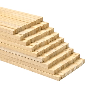 100 Cedar Wooden Square Dowels, 1/2 Square, Available in 6 Lengths, Sanded,  Unfinished, DIY, Wood Craft Strips 