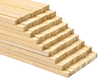 1/4" x 36 Inch (3 ft) Natural Wood Dowels, Square