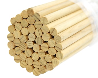 1/2 Inch Diameter by 36 Inch Length Natural Wood Dowels, NO BARCODE STICKERS on Dowels