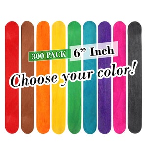 Incraftables Colored Popsicle Sticks for Crafts 600pcs (7 Colors). Large  Colorful Wood Craft Sticks for DIY