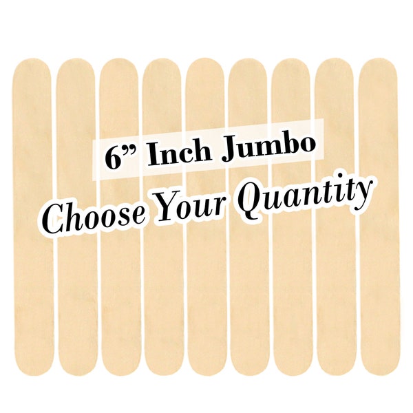 6 Inch Jumbo Wood Craft Popsicle Sticks -FREE SHIPPING!
