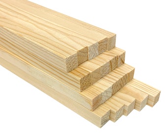 1/2" x 36 Inch (3 ft) Natural Wood Dowels, Square