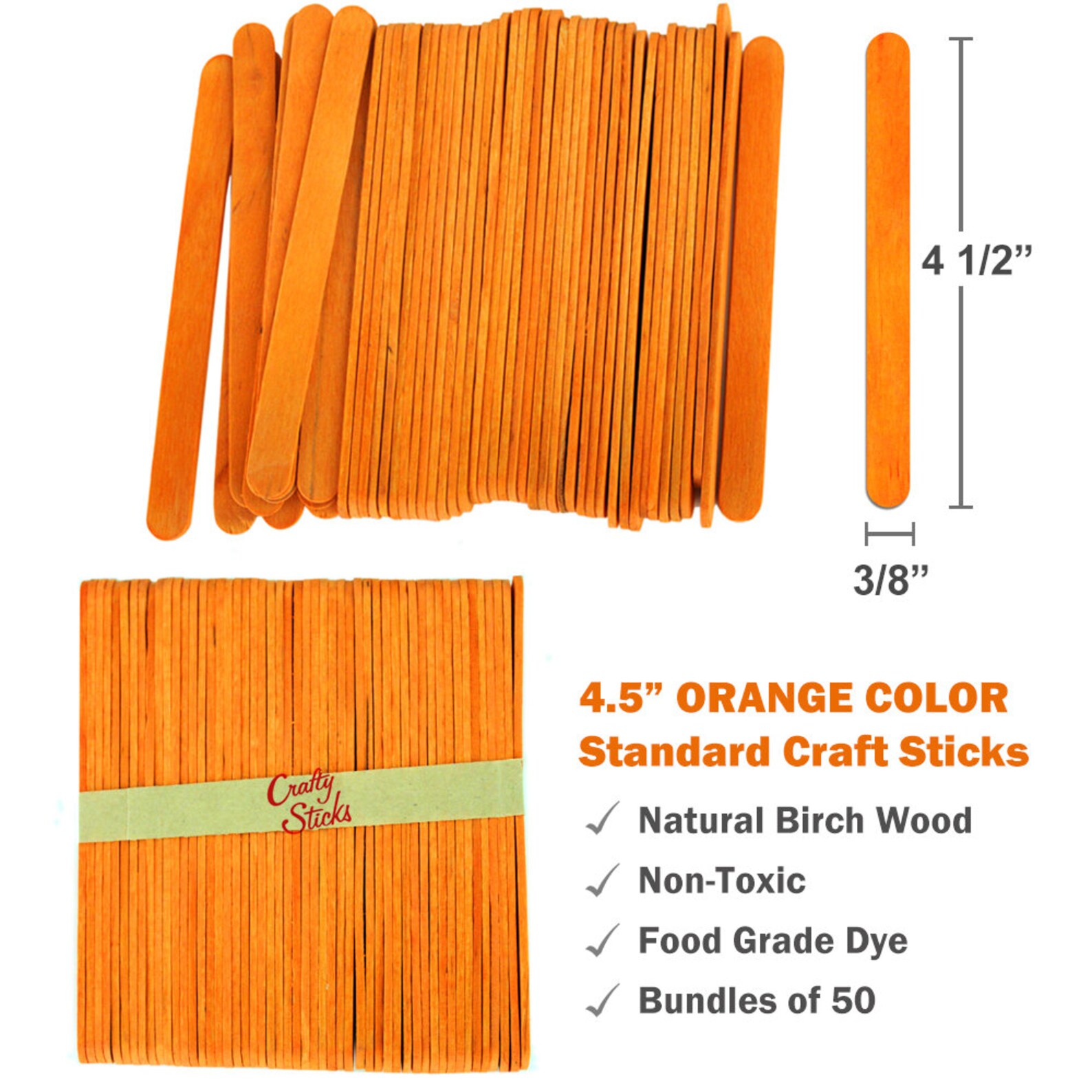 100 Wood Craft Sticks 4.5 Popsicle Sticks CHOOSE YOUR Etsy