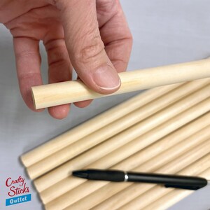 Natural Wood Dowels: 1/2" x 12", Crafty Sticks, USA Made image 4