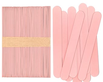 Pastel Pink Painted Wood Craft Sticks - 50 Pack - 6 Inch