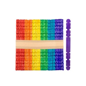 CHOOSE YOUR QUANTITY Notched Multi-Color Wood Sawtooth Craft Sticks, 4.5 Inch CraftySticks Interlocking Wood Sticks