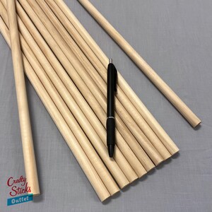 Natural Wood Dowels: 1/2" x 12", Crafty Sticks, USA Made image 5