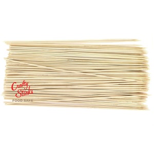 CraftySticks- Food Safe Bamboo Kebab Skewers, 12 Inch Length, Eco-friendly Food Service Sticks -Fruit, BBQ -Restaurant Quality Kabab Skewers