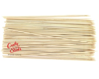 Bamboo Kebab Skewers: 12 Inch Food Safe BBQ Sticks