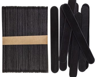 Black Painted Jumbo Craft Sticks - 50 Pack - 6 Inch
