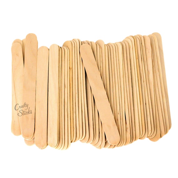 100 Pack, Natural Color Wood Craft Popsicle Sticks by CraftySticks, 4.5 Inch