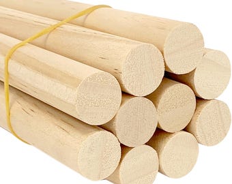 Natural Pine Wood Dowels 3/4 x 36 Inch: Unfinished Smooth Wood