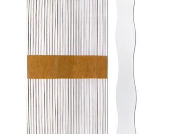 White Painted Wavy Wood Sticks: 8 Inch Craft Fan Handles