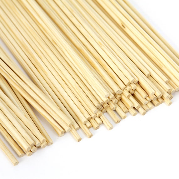 1/4 Inch Round by 3 Ft Length Natural Unfinished Wood Dowels