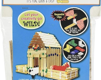 Barn Yard House Popsicle Stick Kit | Craft Stick Connectors | STEM Crafts